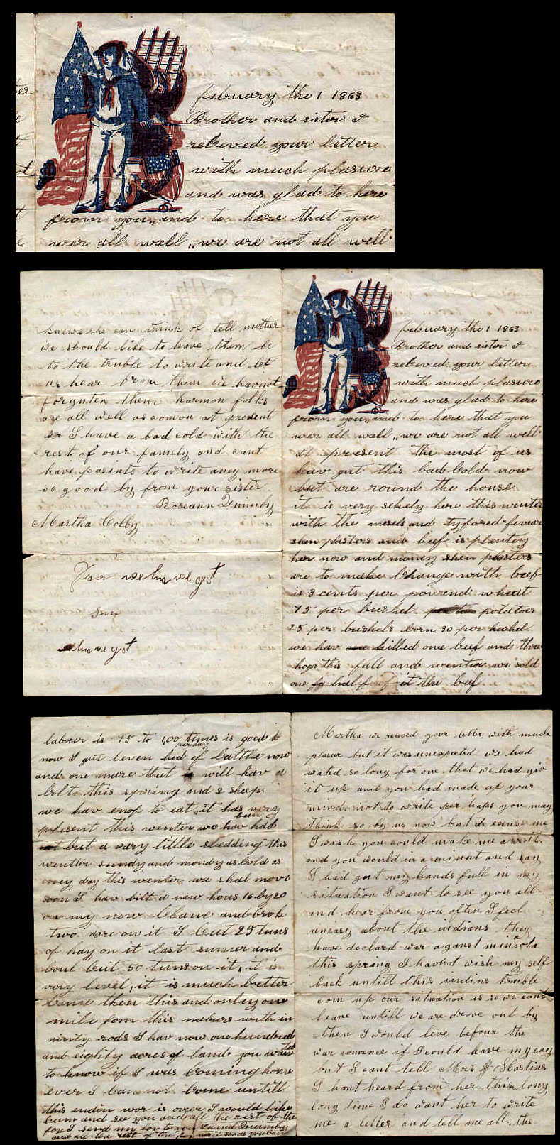Daniel & Rosann Quimby Civil War Letter